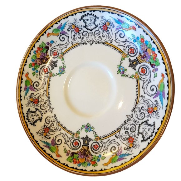 Crown Staffordshire Rennaissance Floral Tea Cup and Saucer England China CT318 - Picture 6 of 12